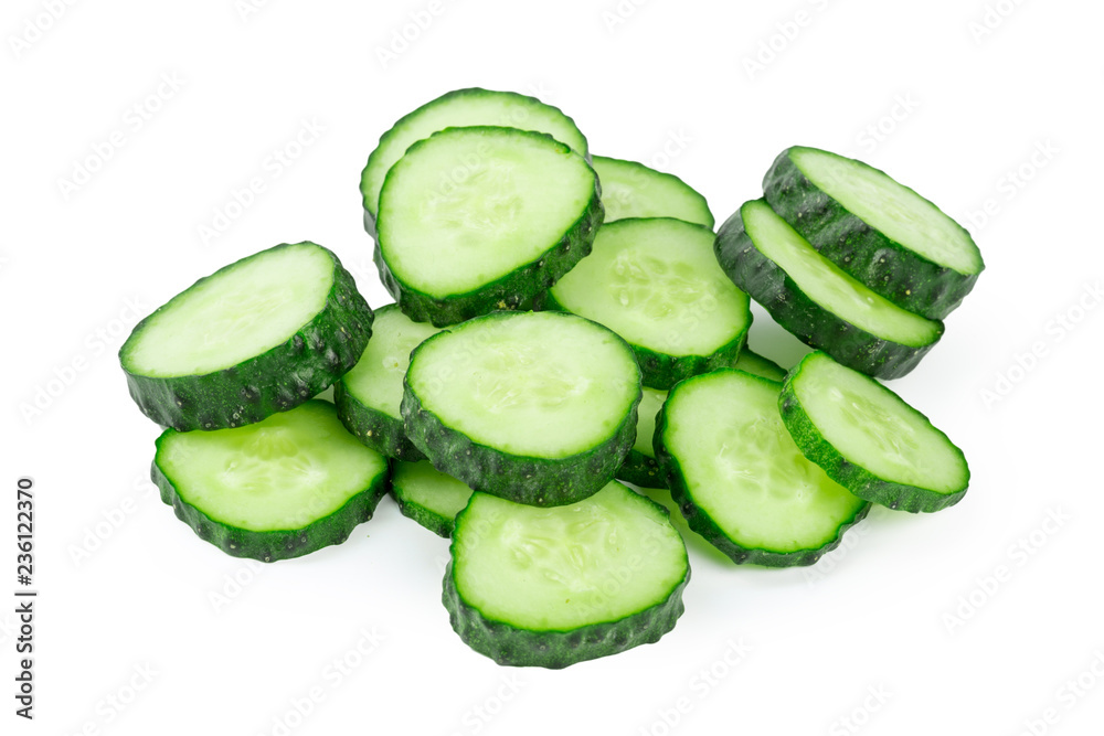 cucumber sliced isolated on white background