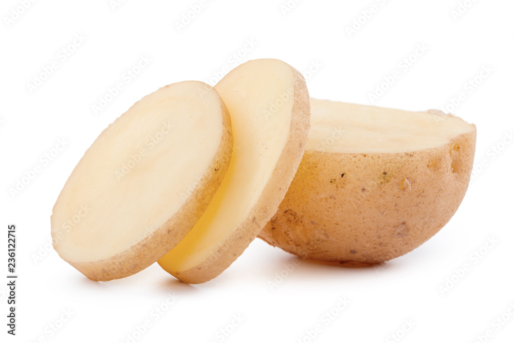 raw yellow potato isolated on white background raw yellow potato isolated on white background