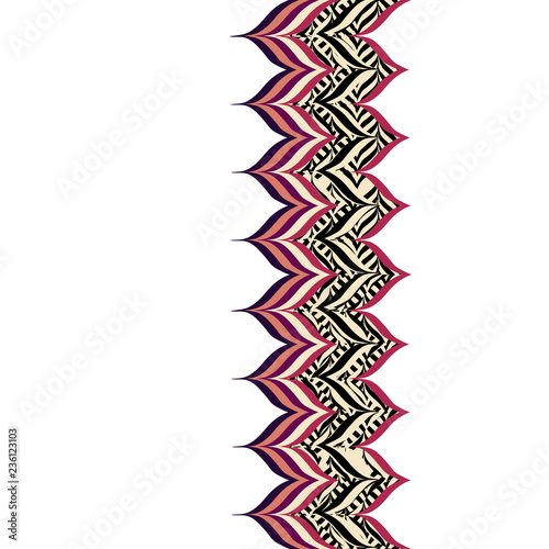 Linear Strokes Vertical Seamless Border with Texture Fill