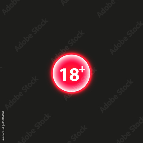 18 age warning stamp with progress loading bar with lighting