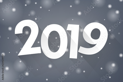 2019 - Schriftzug - verschneit - Schnee - Schneeflocken