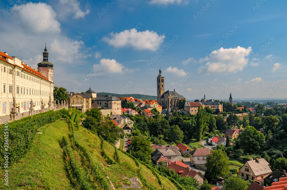 Scenic view of historic centre of Kutna Hora town, Czech Republic, Europe at sunny summer day
