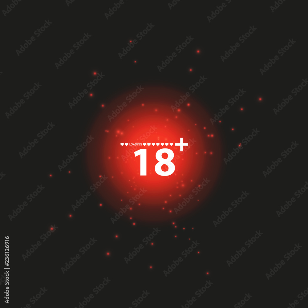 18 age warning stamp with progress loading bar with lighting 18 age warning stamp with progress loading bar with lighting