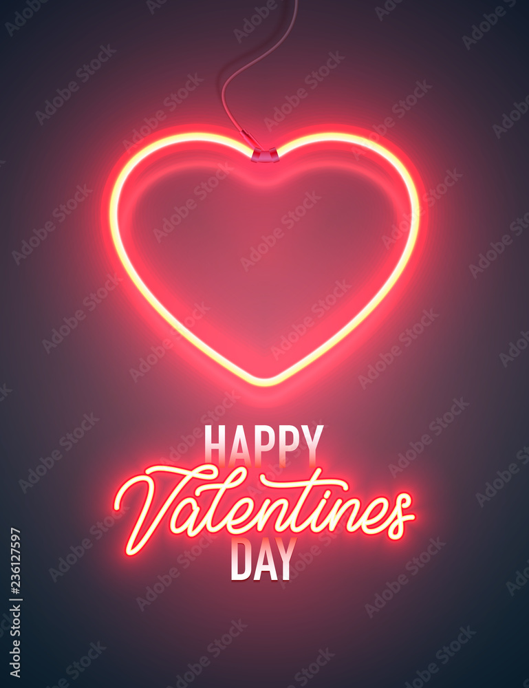 neon vday greeting card