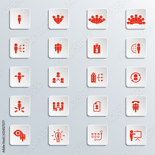 Human resources icon set. Vector illustration.