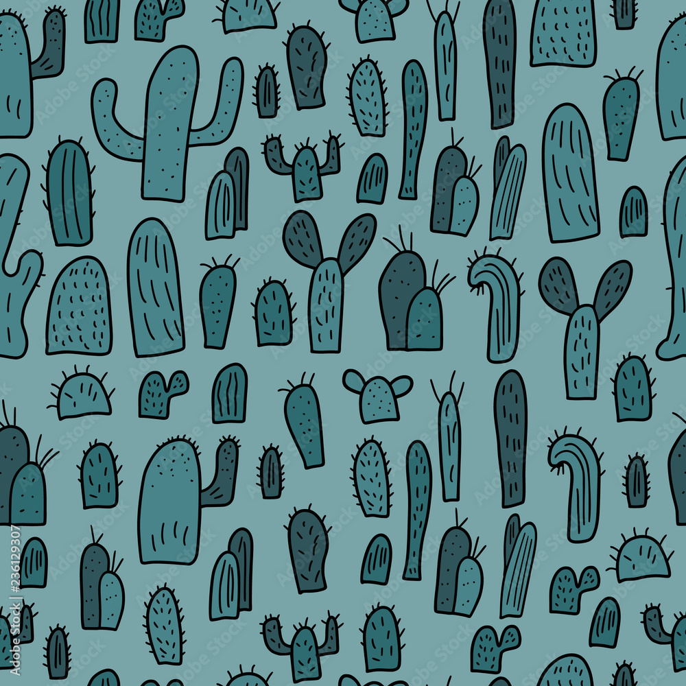 Cactus set in doodle style. Vector illustration. Cactus set in doodle style. Vector illustration.