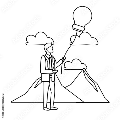 Executive businessman avatar in black and white