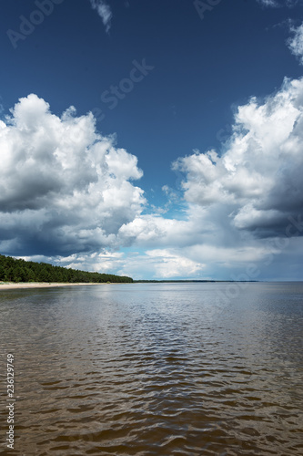 Dark clouds over gulf of Riga  Baltic sea.