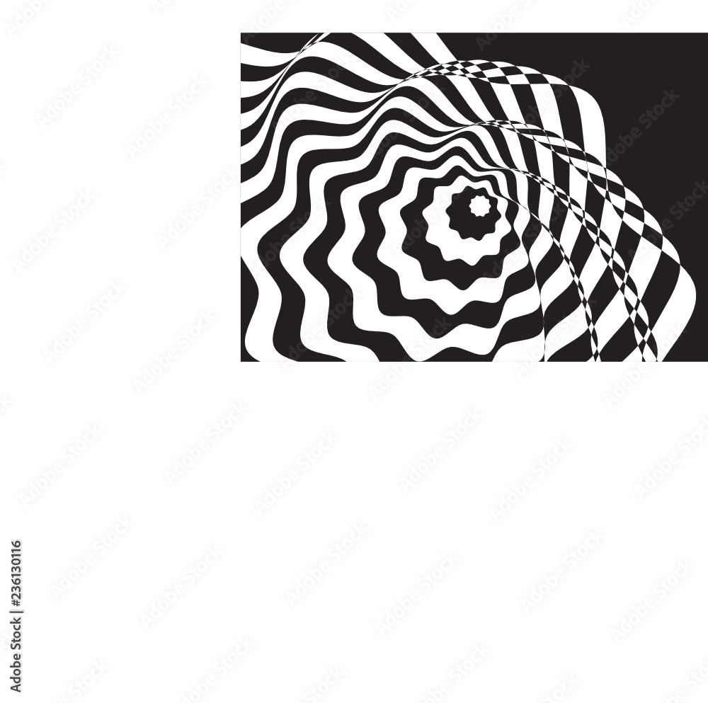 Digital Optical Art. Black and white vector illustration Digital Optical Art. Black and white vector illustration