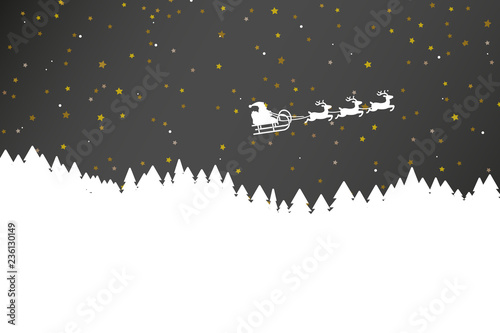 Schlitten mit Rentieren - Sternenhimmel