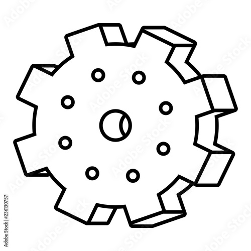 Gear cog symbol black and white