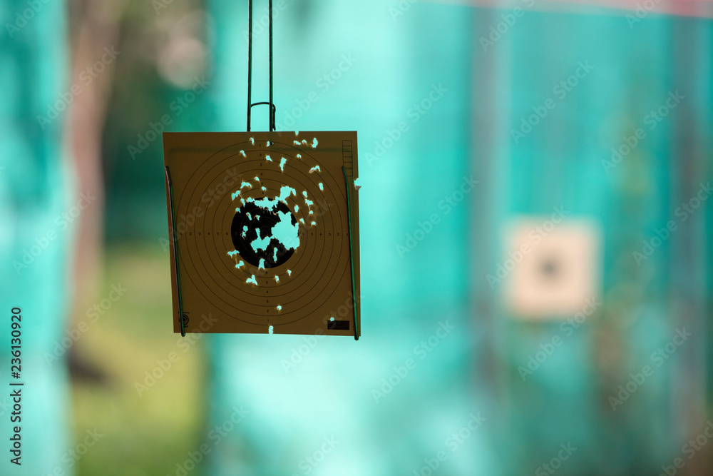 Shooting paper targets with holes in the middle from accurating shoots