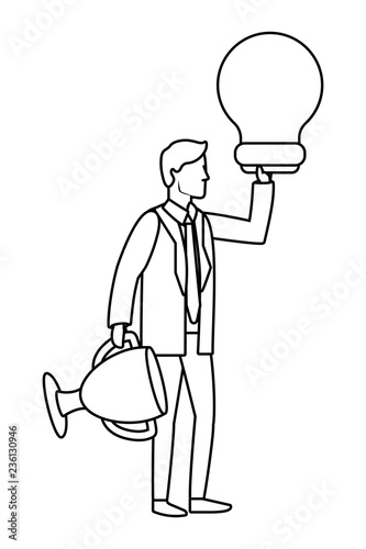 Executive businessman avatar in black and white