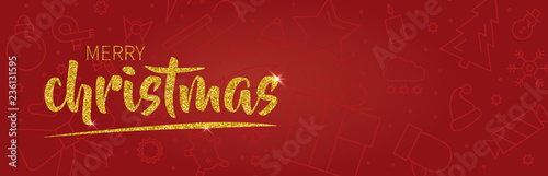 Merry Christmas – banner with seasonal greetings 