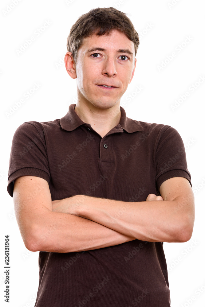Obraz premium Studio shot of man with arms crossed