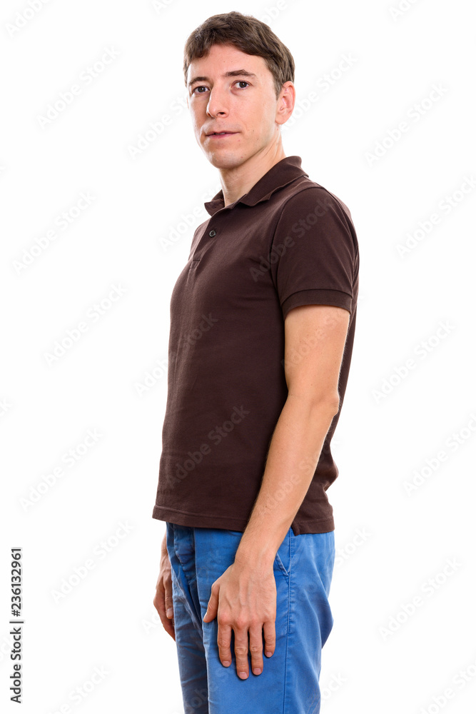Fototapeta premium Studio shot of man standing against white background
