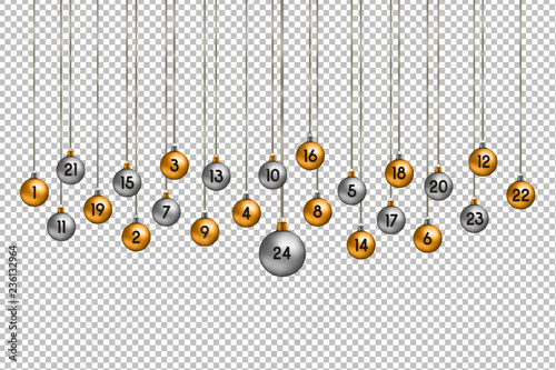 Adventskalender - auf transparentem Hintergrund