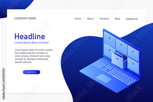 Isometric concept of database.