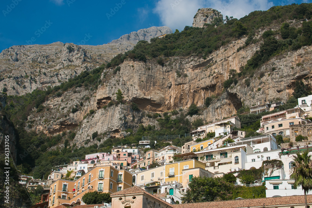 Veduta panoramica di Positano in Campania
