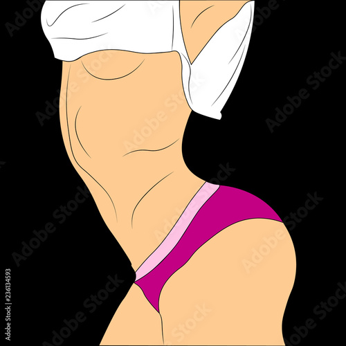 VECTOR Background with the beautiful young woman