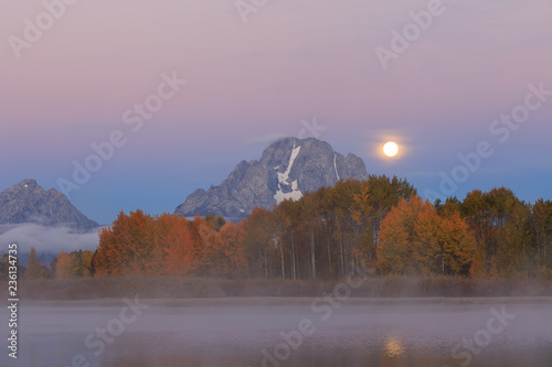 Full Moon Over the Tetons in Autumn © natureguy