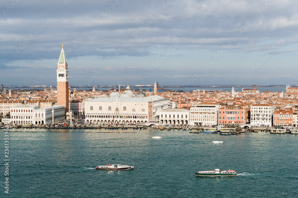 View over San Marco Square and Doge Palace in Venice, Italy