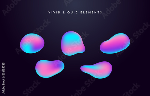 Obraz na płótnie Gradient vivid shapes. Modern abstract colorful vector fluid collection. w salonie