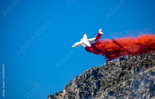 Slurry bomber fights wildfires.  Aerial Firefighting in Utah photo