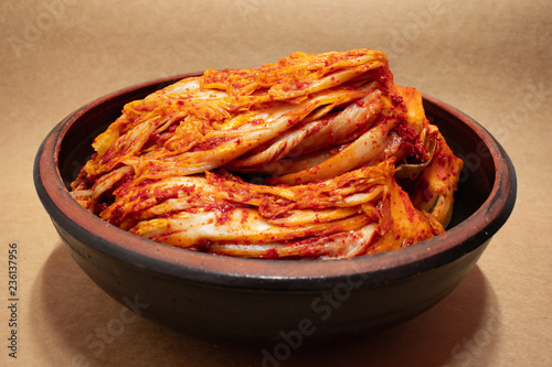 Napa cabbage kimchi, Korean traditional food.