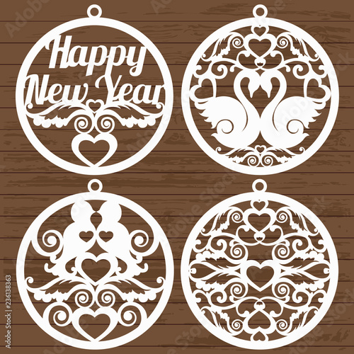 patterns of christmas balls for laser cutting