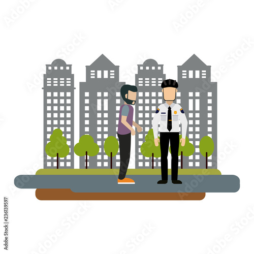 people and police