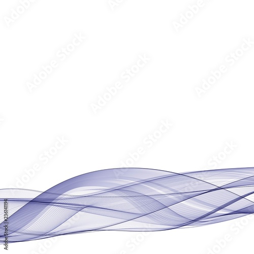 Abstract smooth color wave vector. Curve flow blue motion illustration. Smoke design. Vector lines.