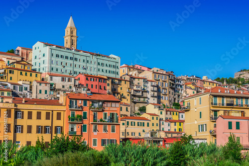 View of Ventimiglia in the Province of Imperia, Liguria, Italy