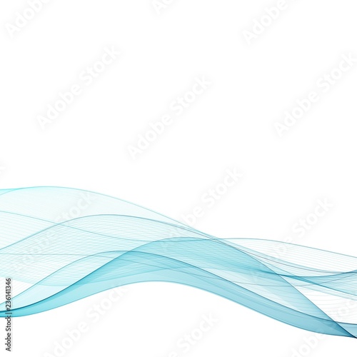 Abstract vector background, transparent waved lines for brochure, website, flyer design. Blue wave. © Kateryna