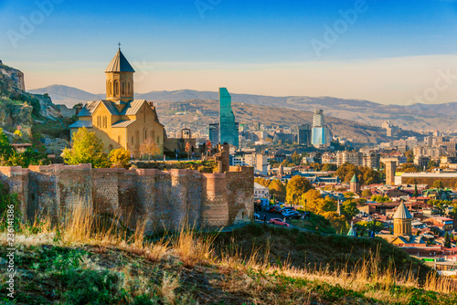Fotomurale View of Narikala fortress in Tbilisi, the capital of Georgia
