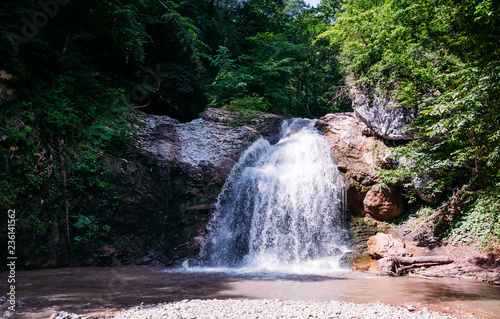 Beautiful waterfall. Waterfalls of the Rufabgo River, Russia  photo