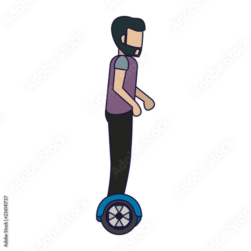 Man with hoverboard