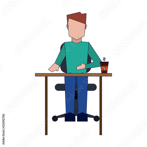 Man on desk