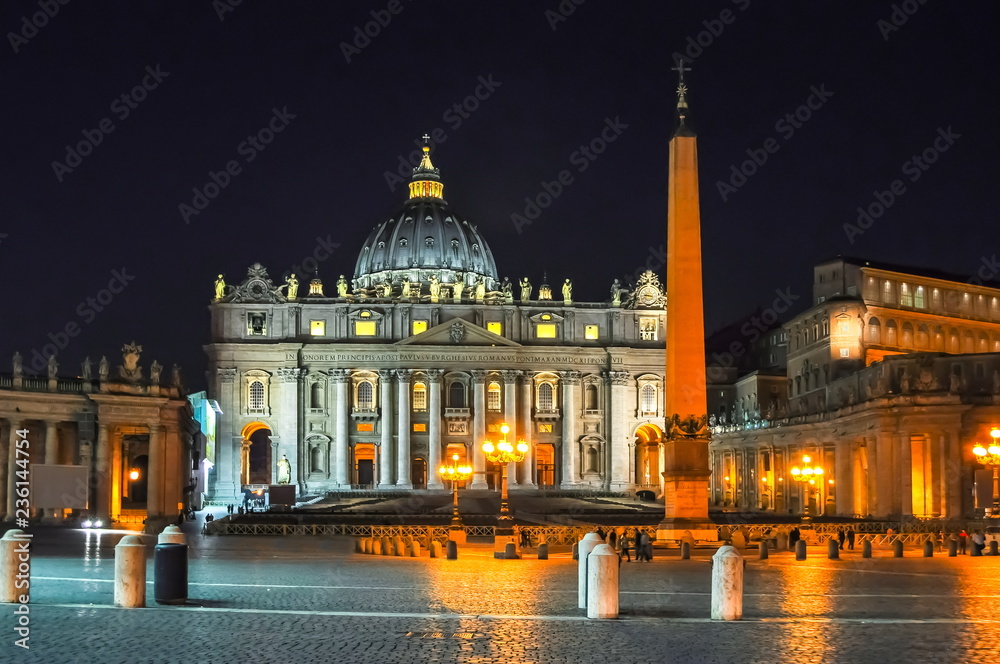 St. Peter's Basilica on St. Peter's square in Vatican, Rome, Italy