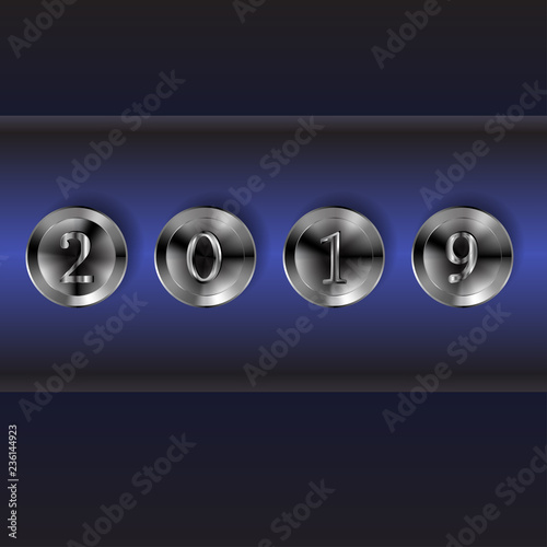  blue background with metalic buttons