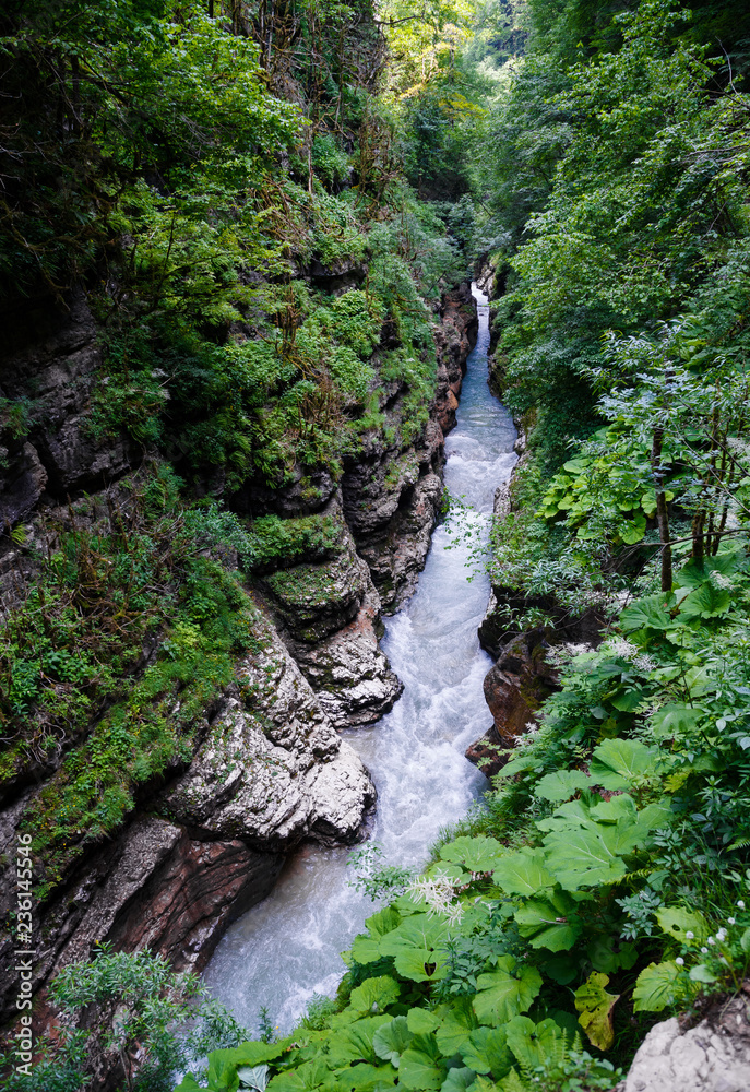 River in the Guam Gorge, Krasnodar Territory, Russia River in the Guam Gorge, Krasnodar Territory, Russia