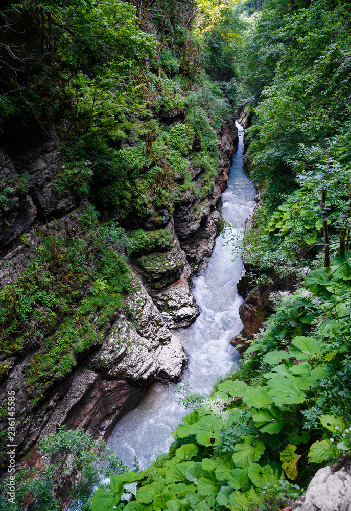 River in the Guam Gorge, Krasnodar Territory, Russia River in the Guam Gorge, Krasnodar Territory, Russia