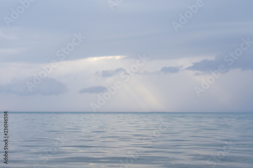 Sea water waves on cloudy day, nature background . Ocean view on cloudy summer day © Zoran