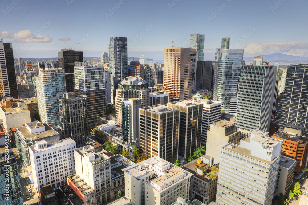 Obraz premium Lotnicze scena panoramę Vancouver, Kanada
