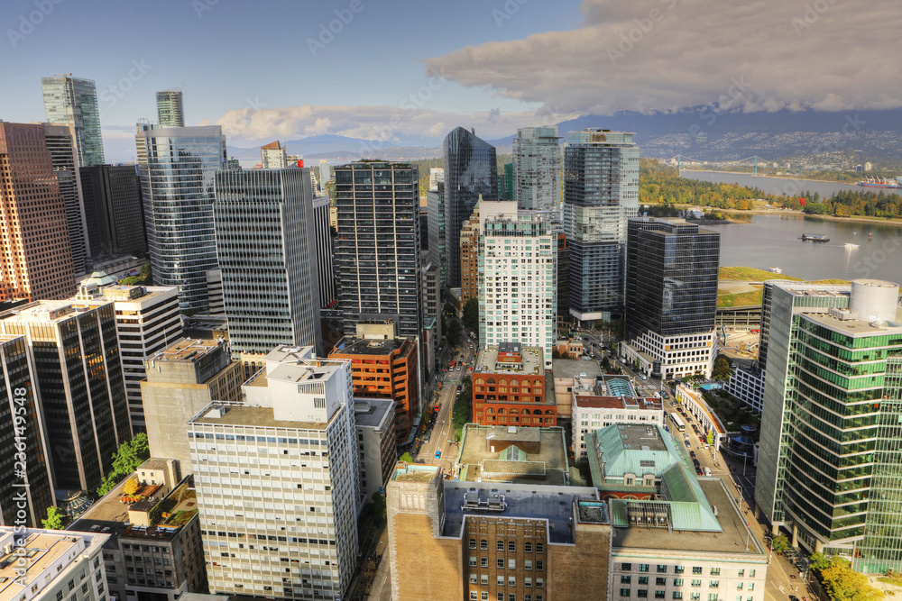 Fototapeta premium Aerial view of the Vancouver, Canada downtown