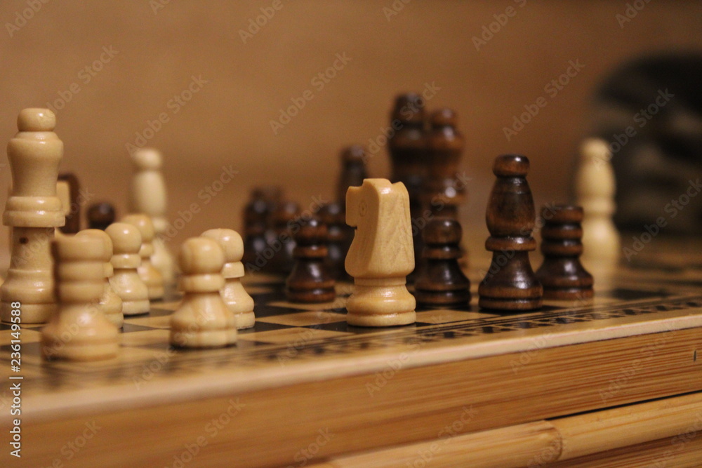 chess pieces on the Board: knight, pawn Queen chess pieces on the Board: knight, pawn Queen
