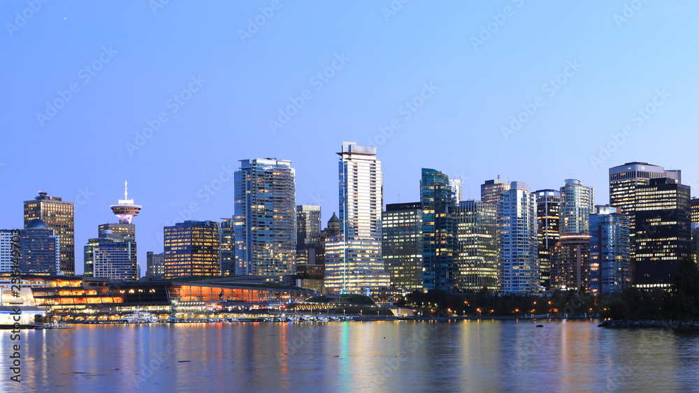 Sunset view of Vancouver, Canada downtown Sunset view of Vancouver, Canada downtown