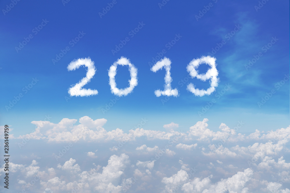 background of clear blue sky with 2019 clouds background of clear blue sky with 2019 clouds