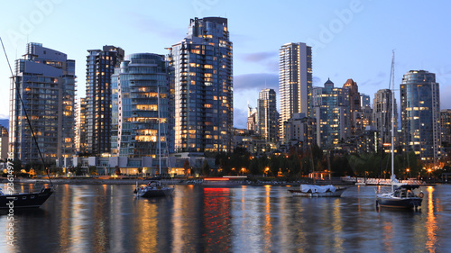 Sunset of the Vancouver  Canada skyline
