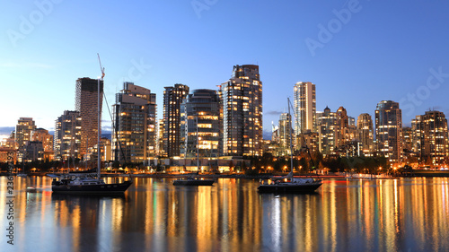 Sunset scene of the Vancouver  Canada cityscape
